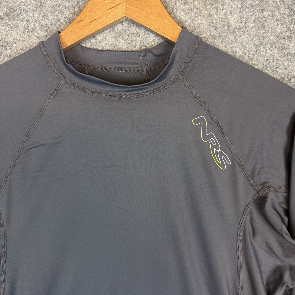 NRS Rash Guard Mens Medium Gray H2Core Stretch Swim Paddle Raft Surf Beach - Picture 4 of 12